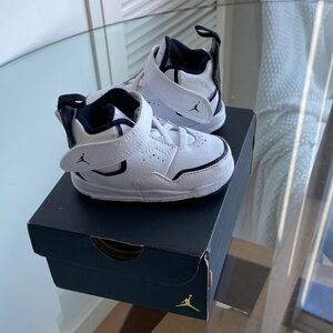 Jordan Kids White and Black Sneakers